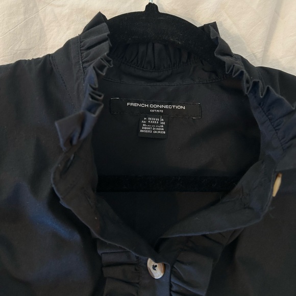 Black Ruffle Button-Up Romper - Picture 8 of 9